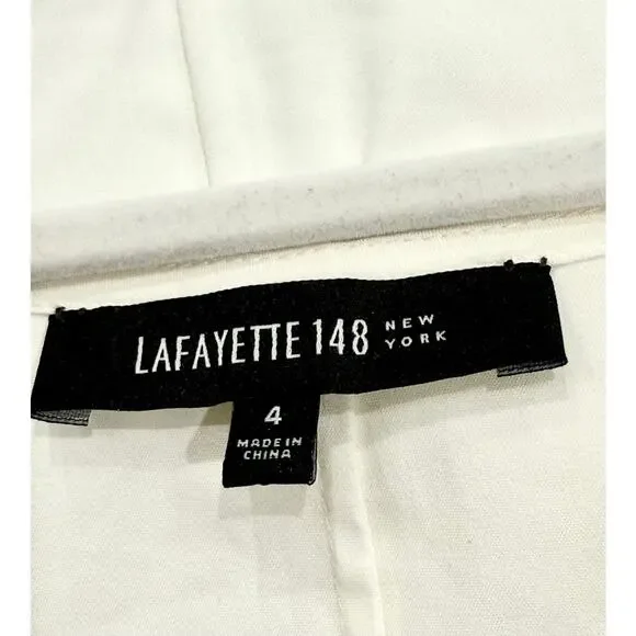 Lafayette 148 New York Ivory Fitted Asymmetrical Wrap Blouse Size 4 NWT 🤍 - Picture 7 of 10